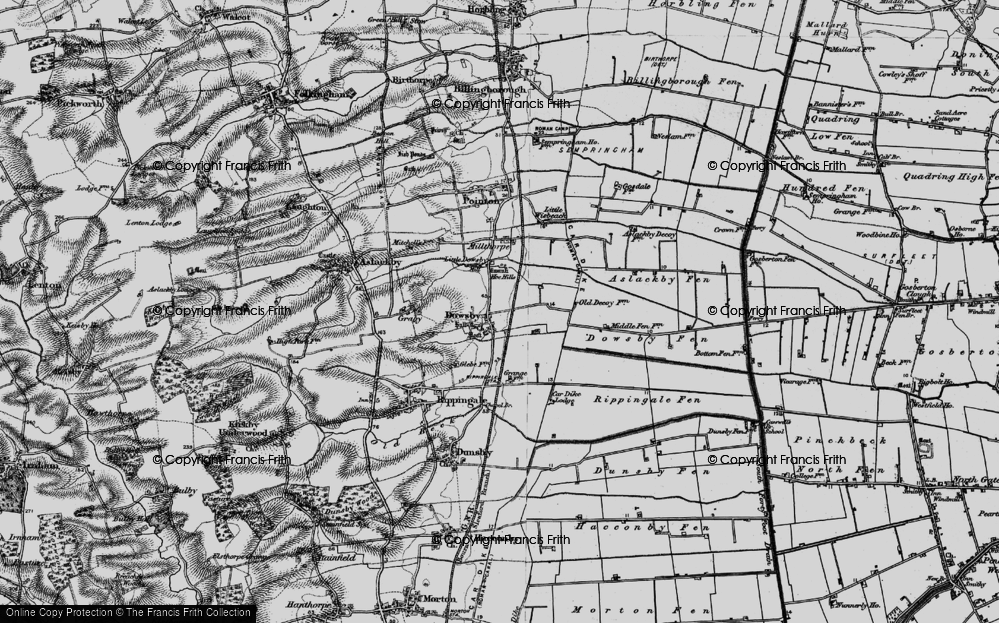 Old Map of Dowsby, 1898 in 1898