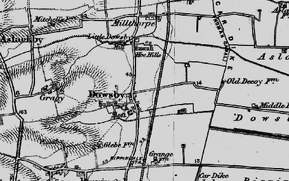 Old map of Dowsby in 1898