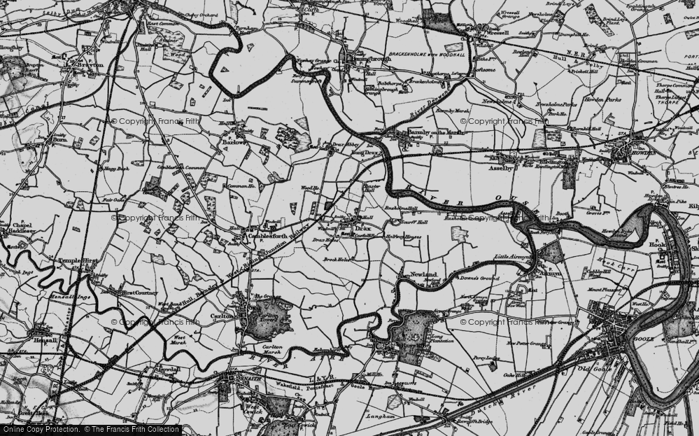 Old Map of Drax, 1895 in 1895