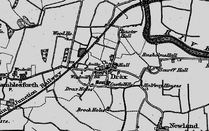 Old map of Drax in 1895
