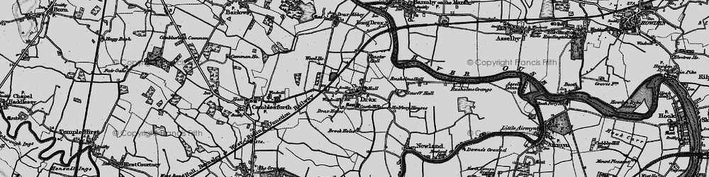 Old map of Drax in 1895