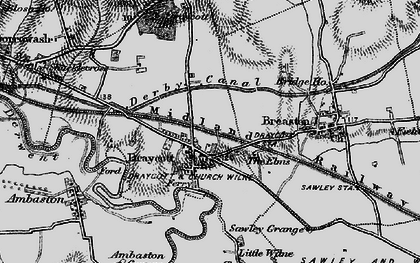 Old map of Draycott in 1895