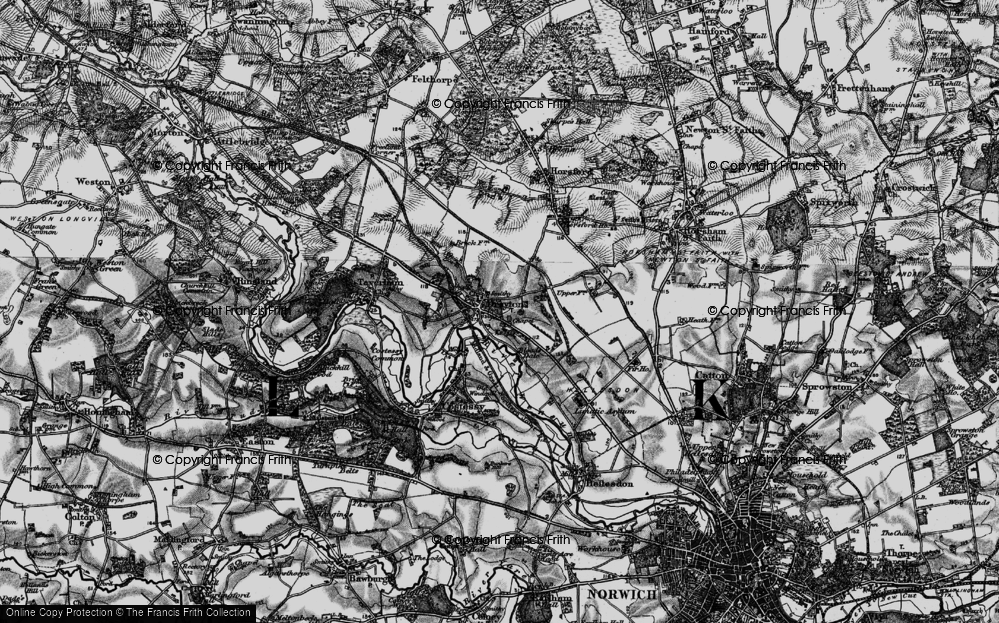 Old Map of Drayton, 1898 in 1898