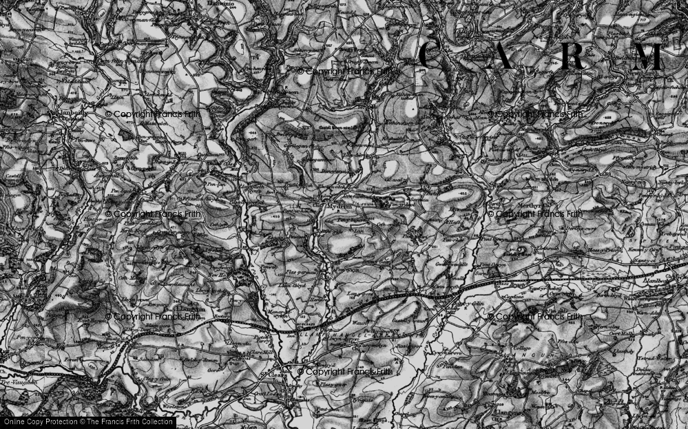 Old Map of Historic Map covering Bron-y-gaer in 1898