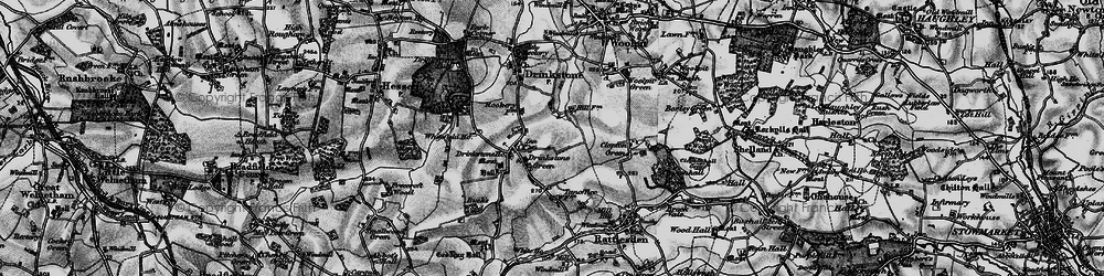 Old map of Drinkstone Green in 1898
