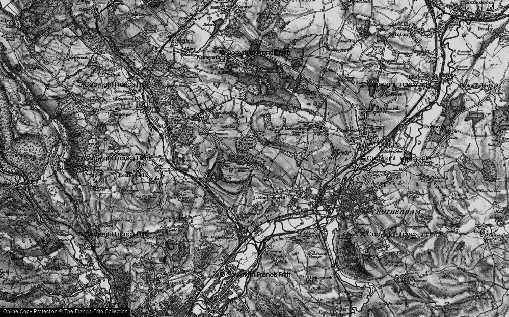 Old Map of Dropping Well, 1896 in 1896