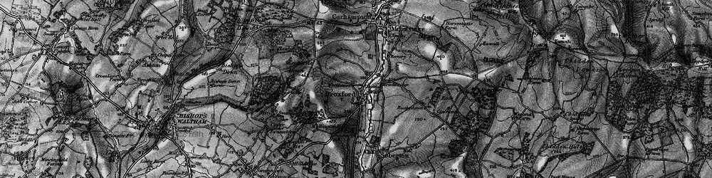 Old map of Droxford in 1895