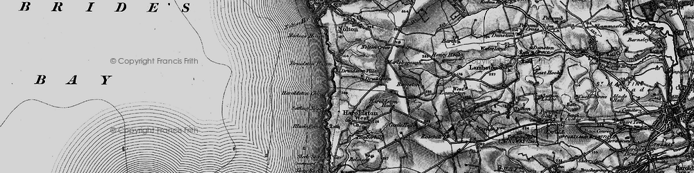 Old map of Druidston in 1898