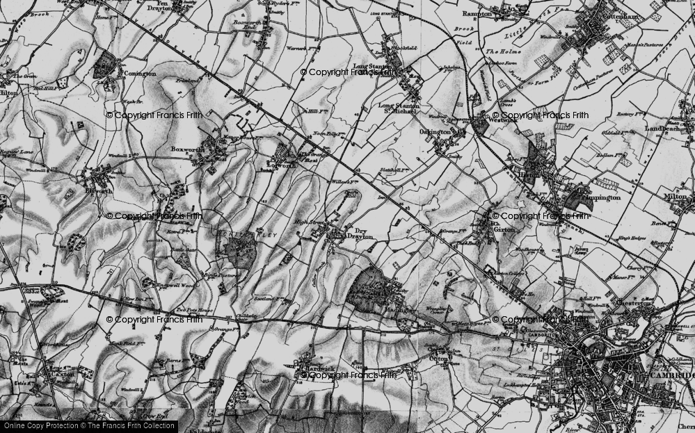 Old Map of Dry Drayton, 1898 in 1898