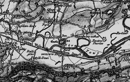Old map of Dryslwyn in 1898