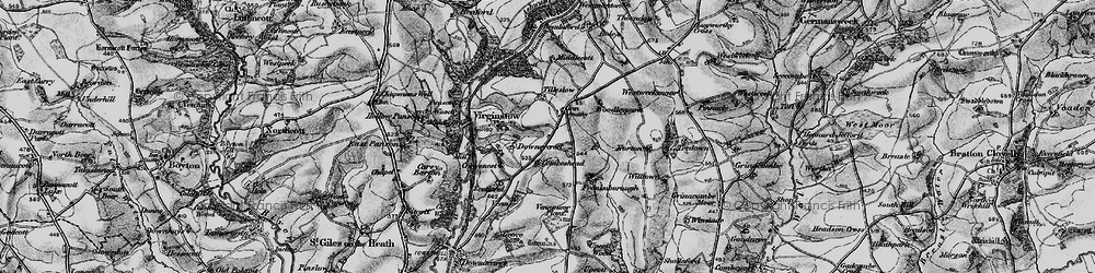Old map of Dubbs Cross in 1895
