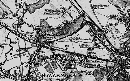 Old map of Dudden Hill in 1896