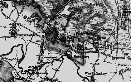 Old map of Dudsbury in 1895