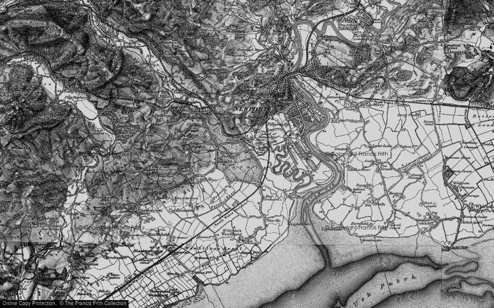 Old Map of Historic Map covering Tredegar House Country Park in 1898
