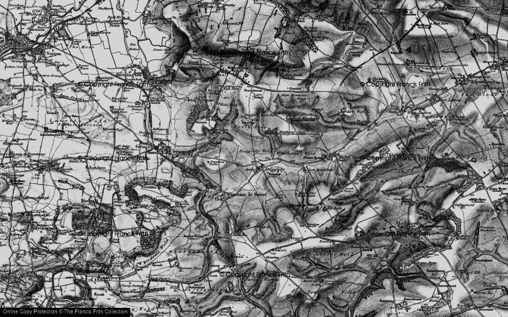 Old Map of Historic Map covering Duggleby Howe in 1898
