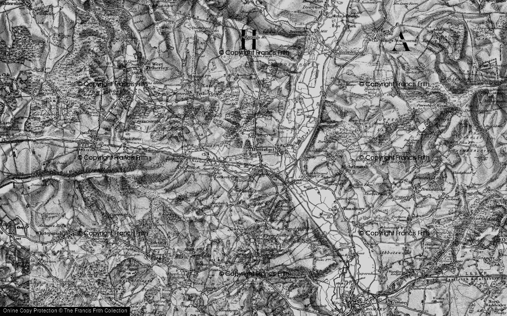 Old Map of Dunbridge, 1895 in 1895