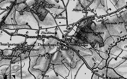 Old map of Dunchurch in 1898