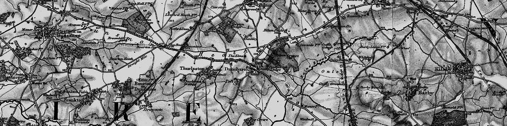 Old map of Dunchurch in 1898