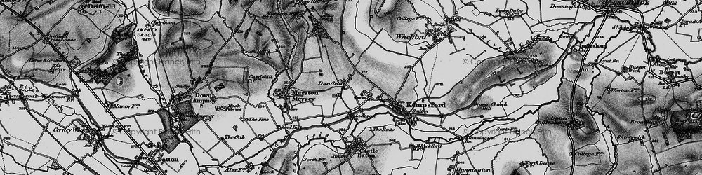 Old map of Dunfield in 1896