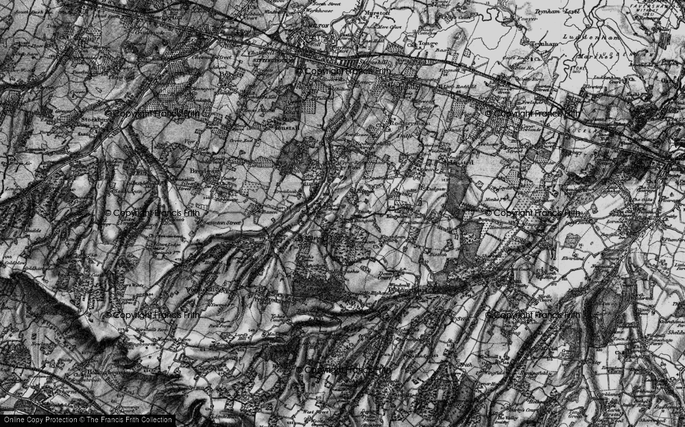 Old Map of Dungate, 1895 in 1895