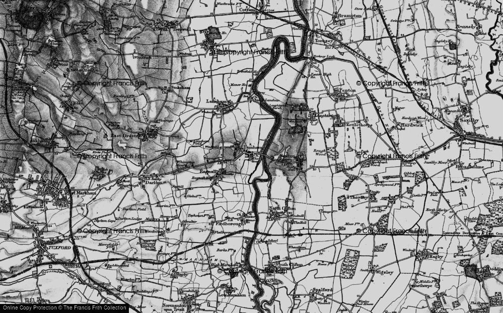 Old Map of Dunham on Trent, 1899 in 1899