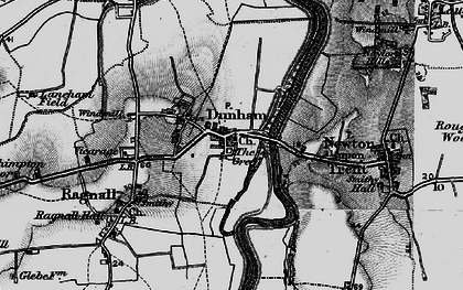 Old map of Dunham on Trent in 1899
