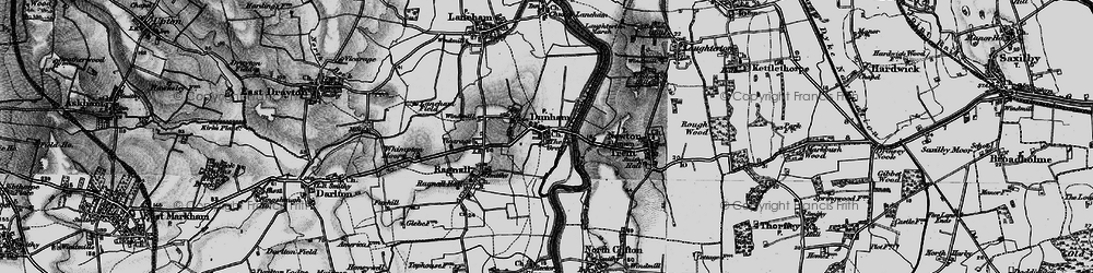 Old map of Dunham on Trent in 1899