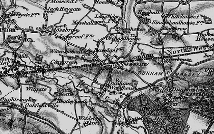 Old map of Dunham Woodhouses in 1896