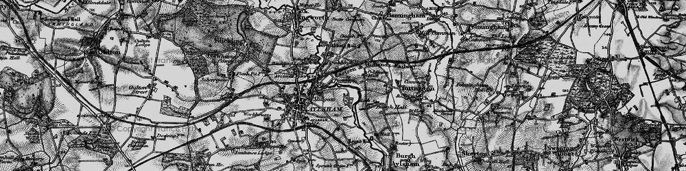 Old map of Dunkirk in 1898