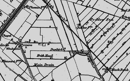 Old map of Dunkirk in 1898