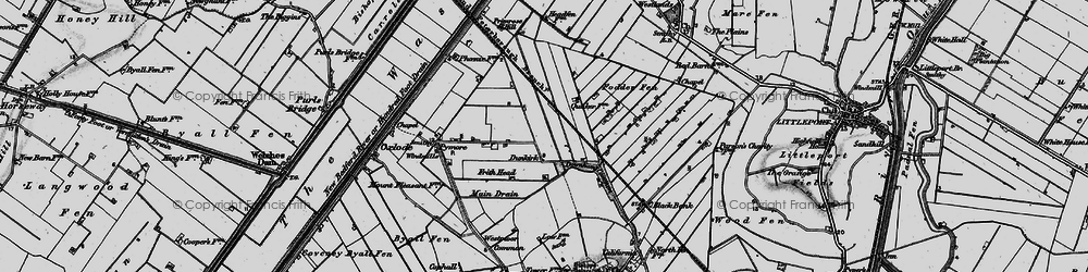 Old map of Dunkirk in 1898