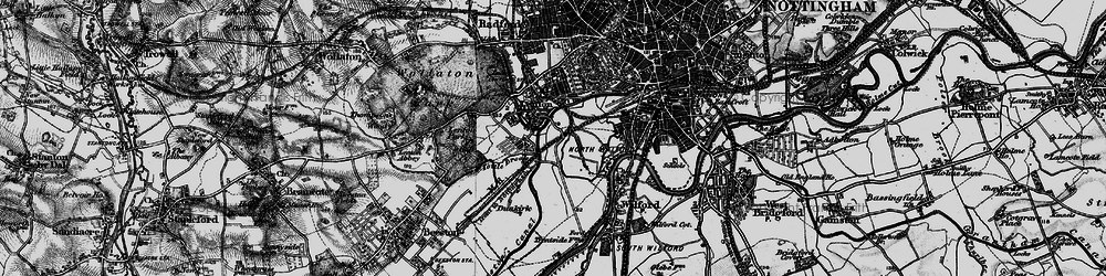 Old map of Dunkirk in 1899