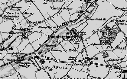 Old map of Dunnington in 1898