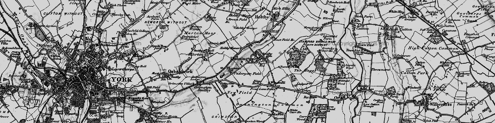 Old map of Dunnington in 1898