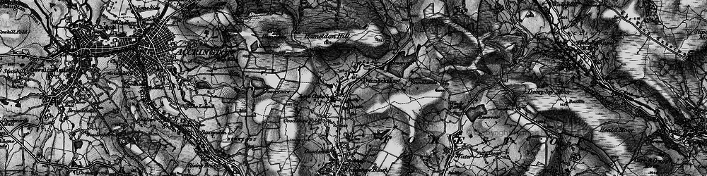 Old map of Dunnockshaw in 1896