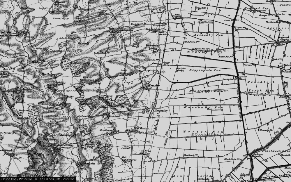 Old Map of Dunsby, 1895 in 1895