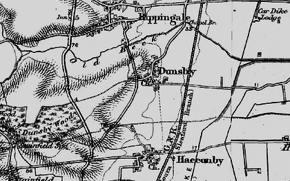 Old map of Dunsby in 1895