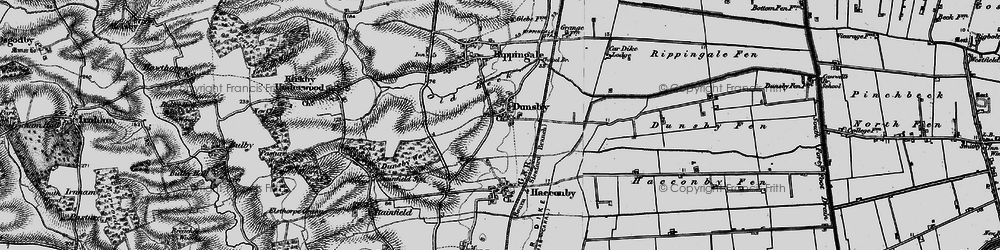 Old map of Dunsby in 1895