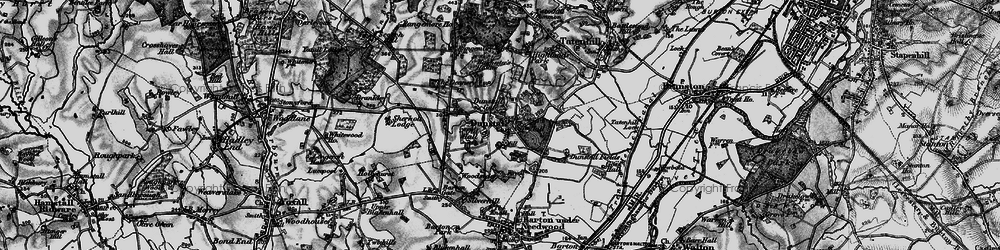 Old map of Bannister's Hollies in 1898