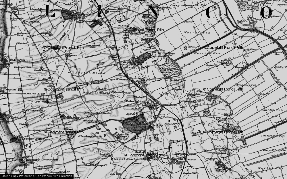 Old Map of Dunston, 1899 in 1899