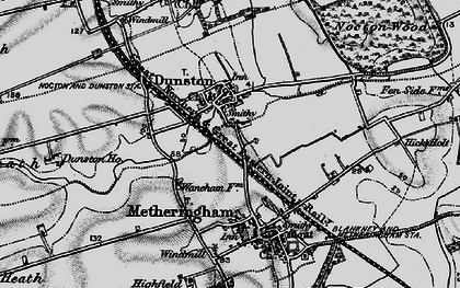 Old map of Dunston in 1899