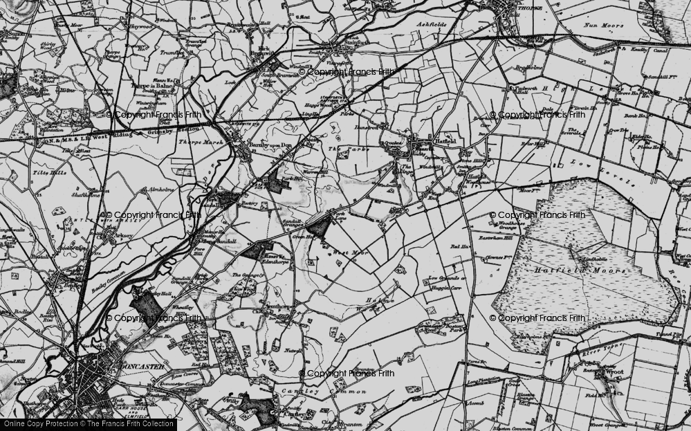 Old Map of Historic Map covering Wyndthorpe Hall in 1895