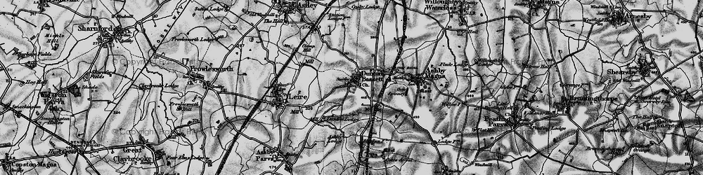 Old map of Dunton Bassett in 1898