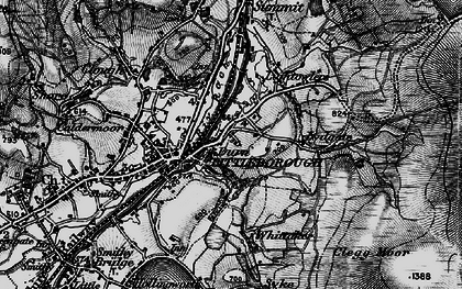 Old map of Blackstone Edge Fold in 1896