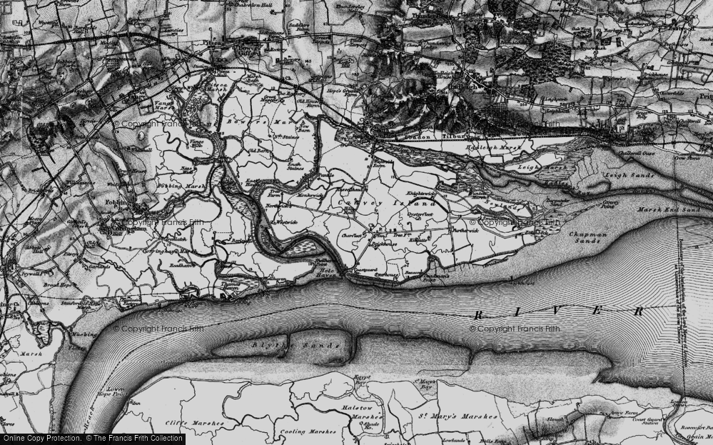 Old Map of Historic Map covering Coryton in 1896