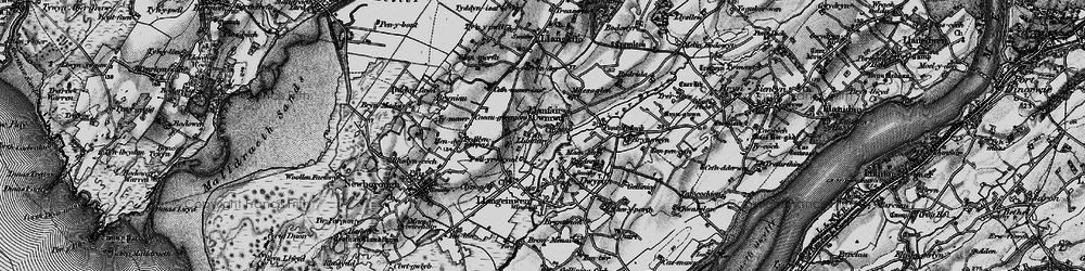 Old map of Dwyran in 1899