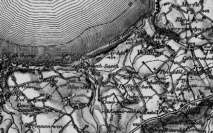 Old map of Dyffryn-bern in 1898