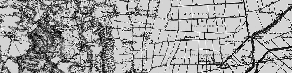 Old map of Dyke in 1895