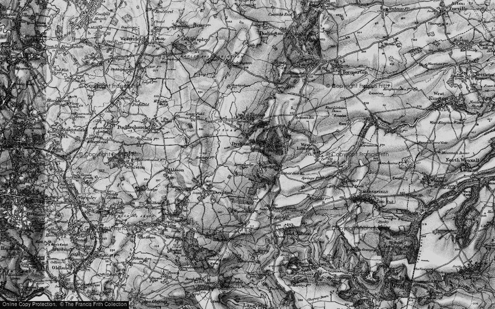Old Map of Dyrham, 1898 in 1898