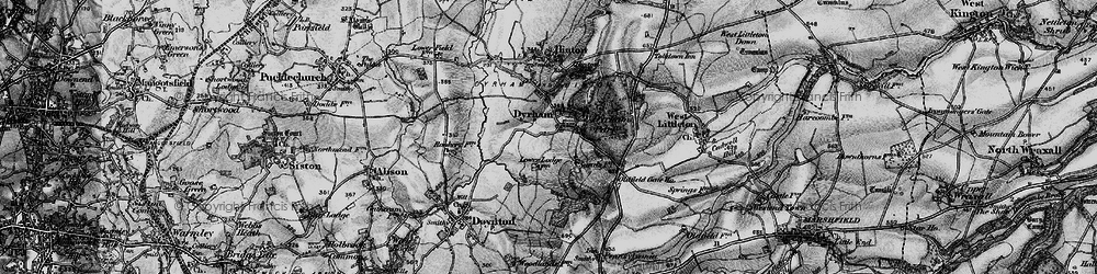 Old map of Dyrham in 1898